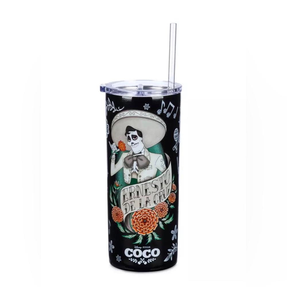 Disneys Coco- Ernesto De La Cruz 17oz Stainless Steel Tumbler with Straw 🆕 - Picture 2 of 9